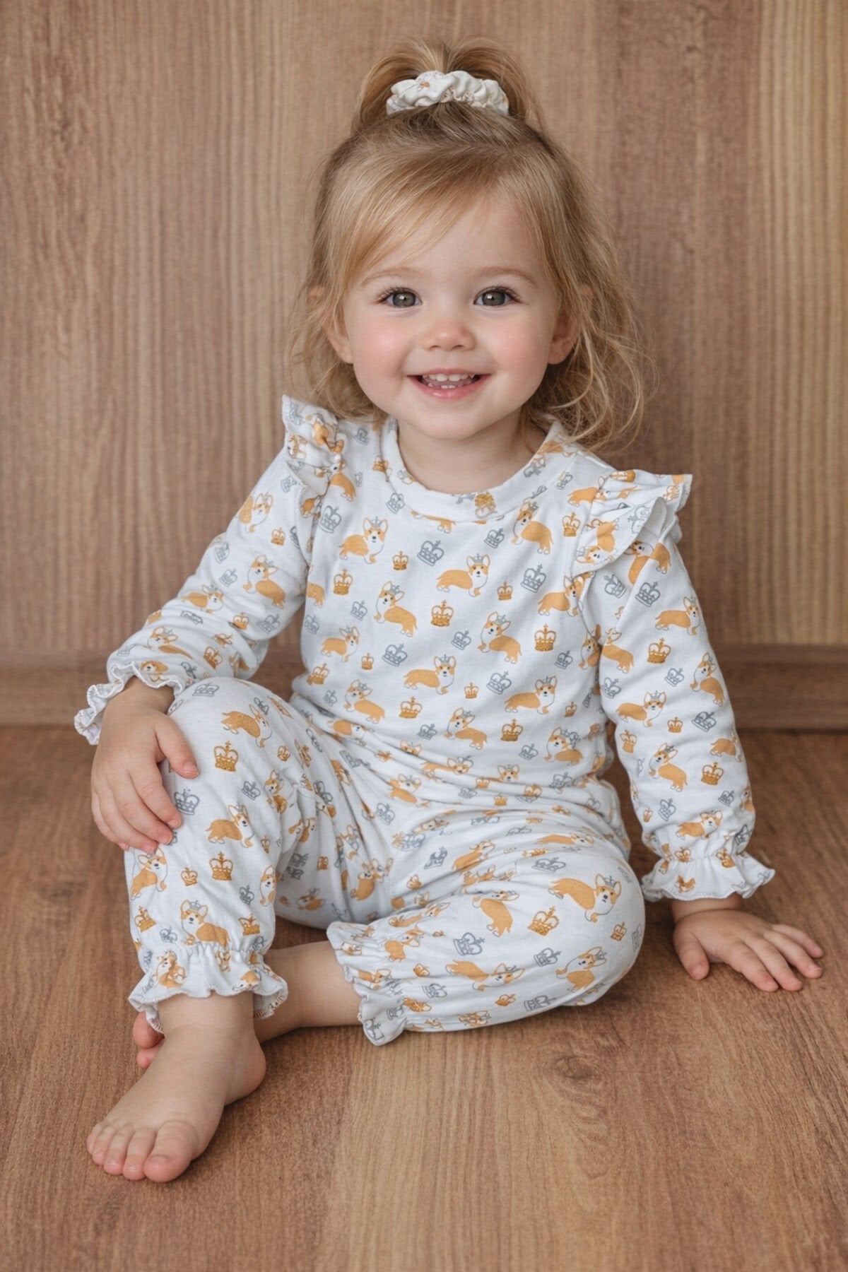 Kız çocuk desenli pijama takımı %100 pamuk penye