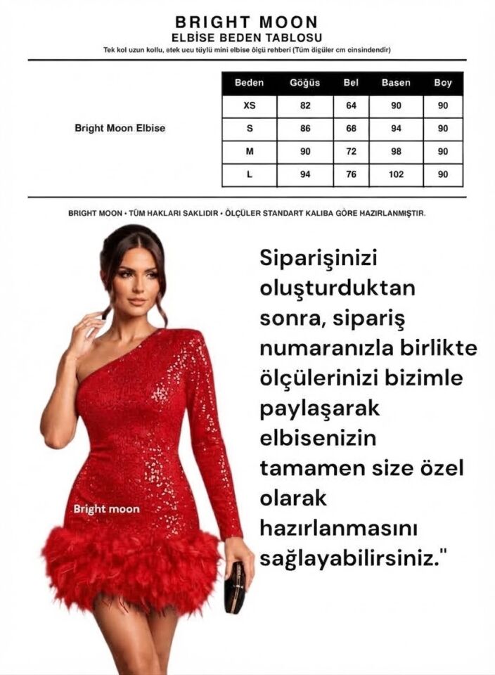 Kadın Payet İşlemeli Tek Kol Otriş Etekli Şık Parti Elbisesi