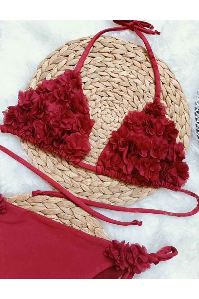 Kadın çiçekli bikini takımı ( DOLGUSUZ)