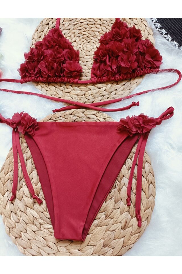Kadın çiçekli bikini takımı ( DOLGUSUZ)
