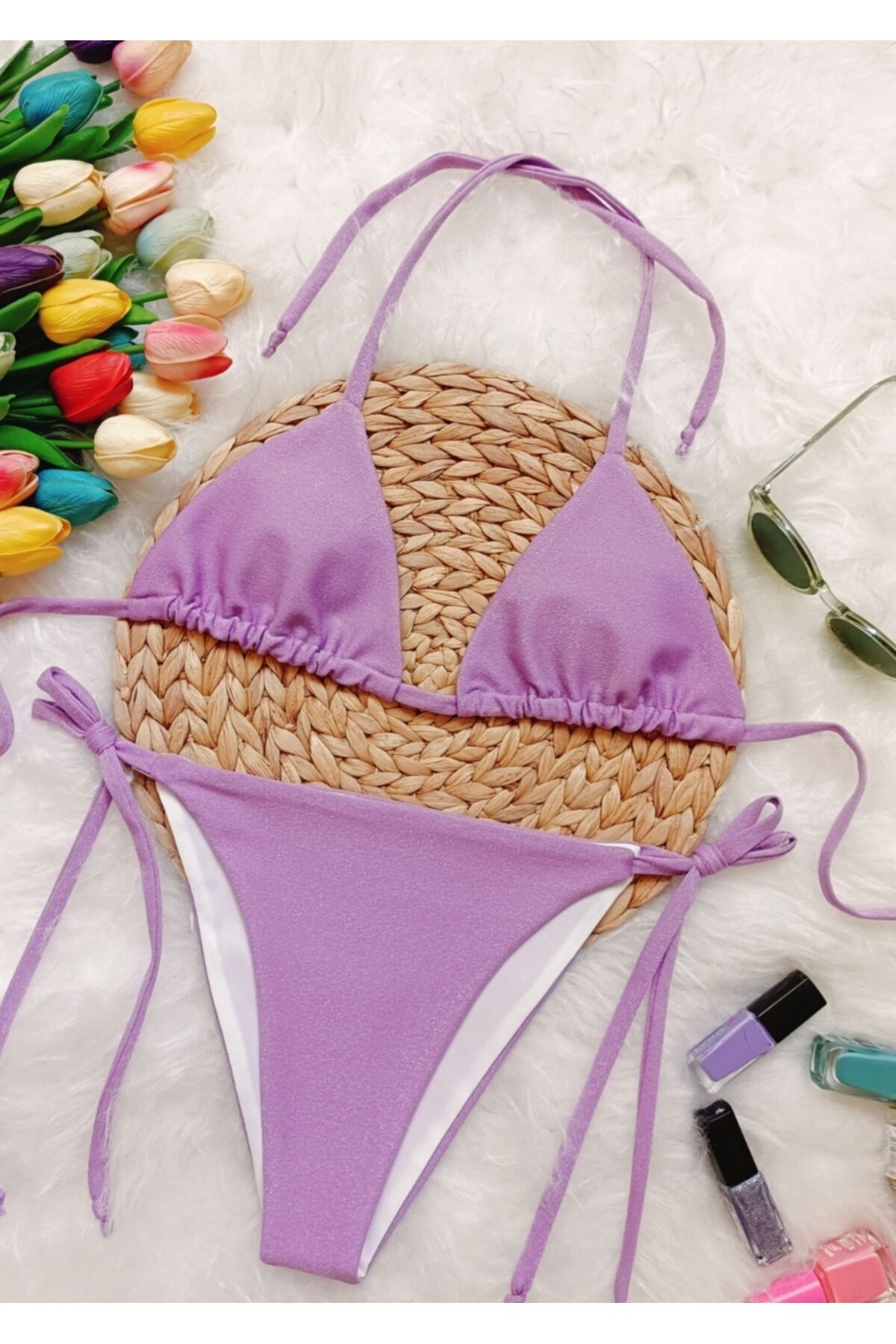 Kadın simli bikini takım (DOLGUSUZ)