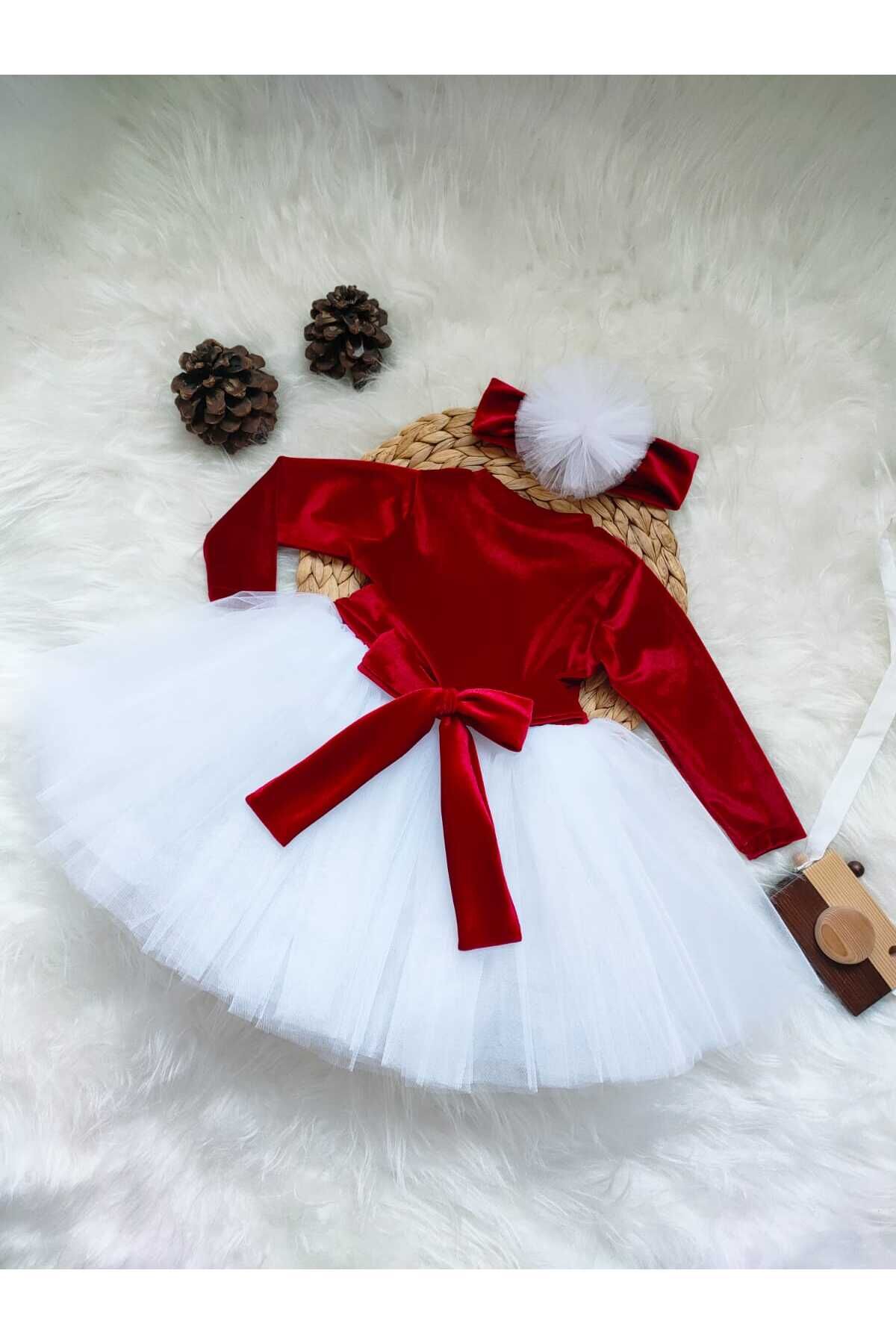 Kız çocuk kadife tütü Elbise bandana set