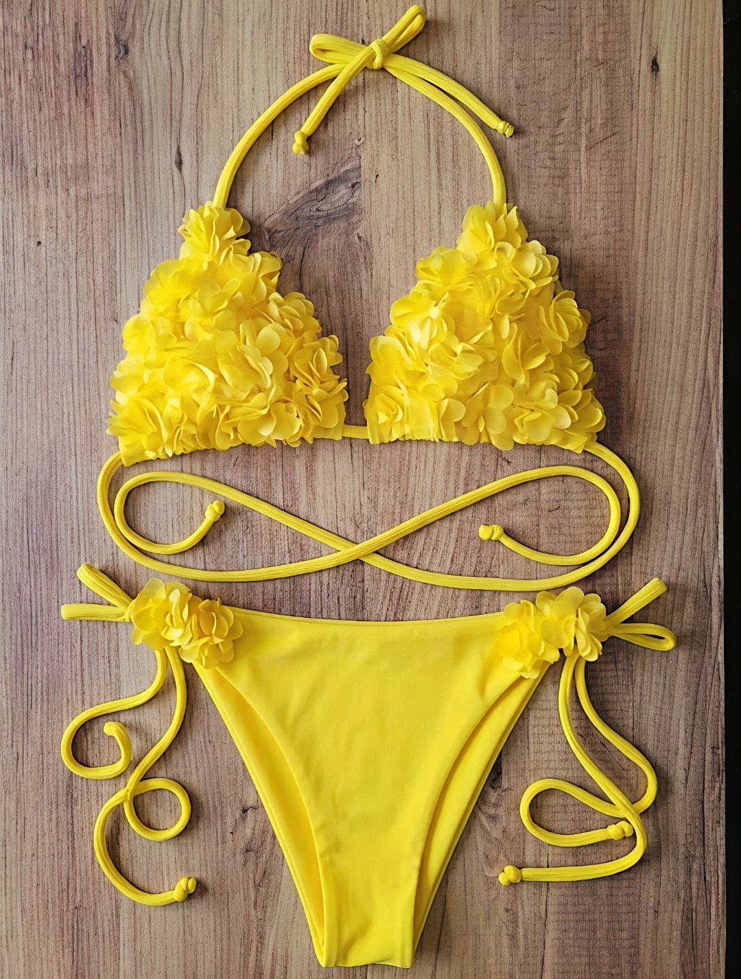 Kadın çiçekli bikini takımı (DOLGUSUZ)